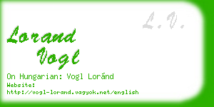 lorand vogl business card
